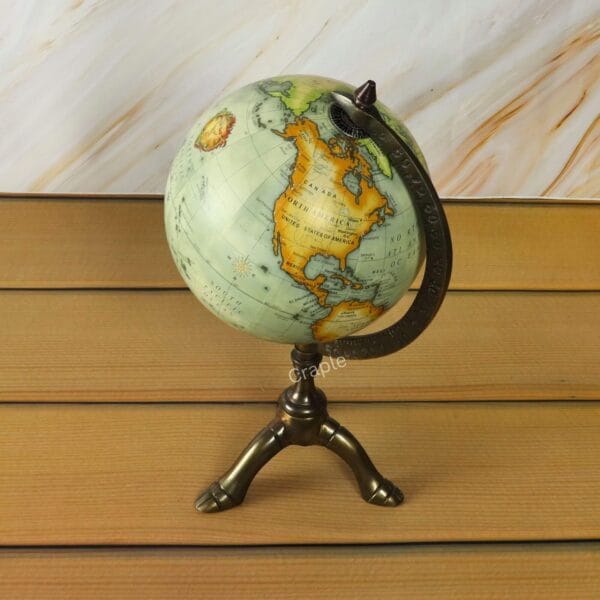 Explore the vast continents of Asia and Australia on this exquisitely crafted vintage-style globe.