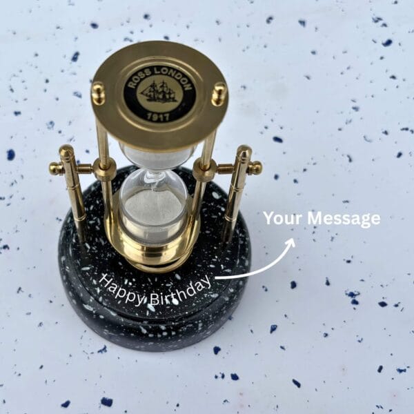 Personalized 3-Minute Sand Timer with Compass & MDF Marble Design Base, Engravable Gift - Image 6