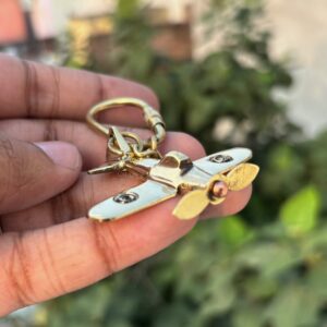 Handmade Brass Airplane Keychain