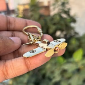 Handmade Brass Airplane Keychain