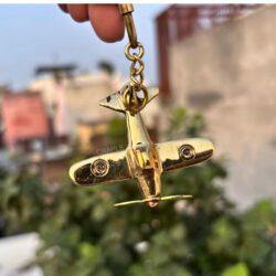 Handmade Brass Airplane Keychain with Spinning Propeller - Image 5