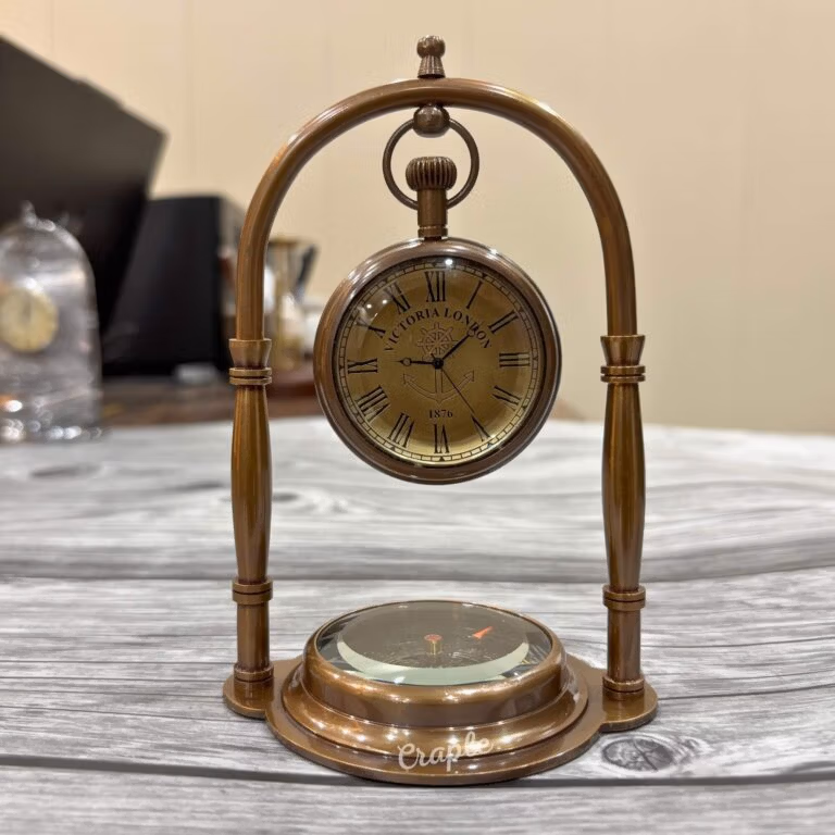 Handmade Brass Table Clock 21