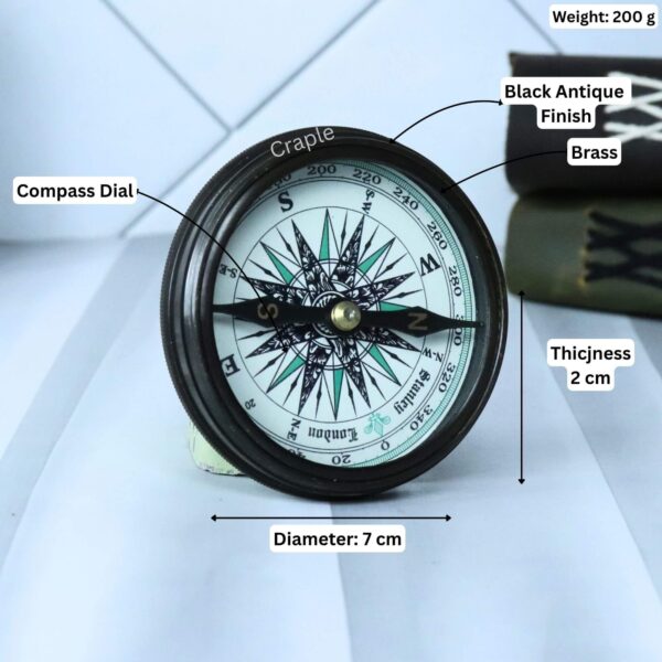 Stanley London Black Antique Brass Compass | Engraved Poem, Handcrafted | Collector's Pocket Gift - Image 8