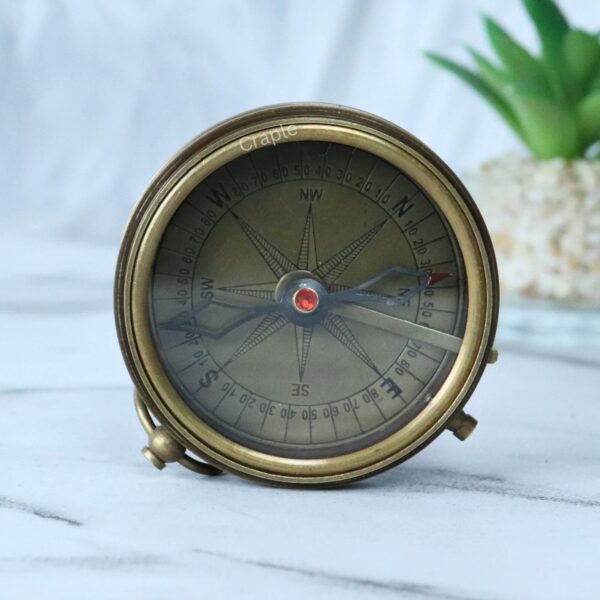 Stanley London Pocket Compass-3 The Stanley London pocket compass opened to show the vintage-style compass dial with cardinal points.